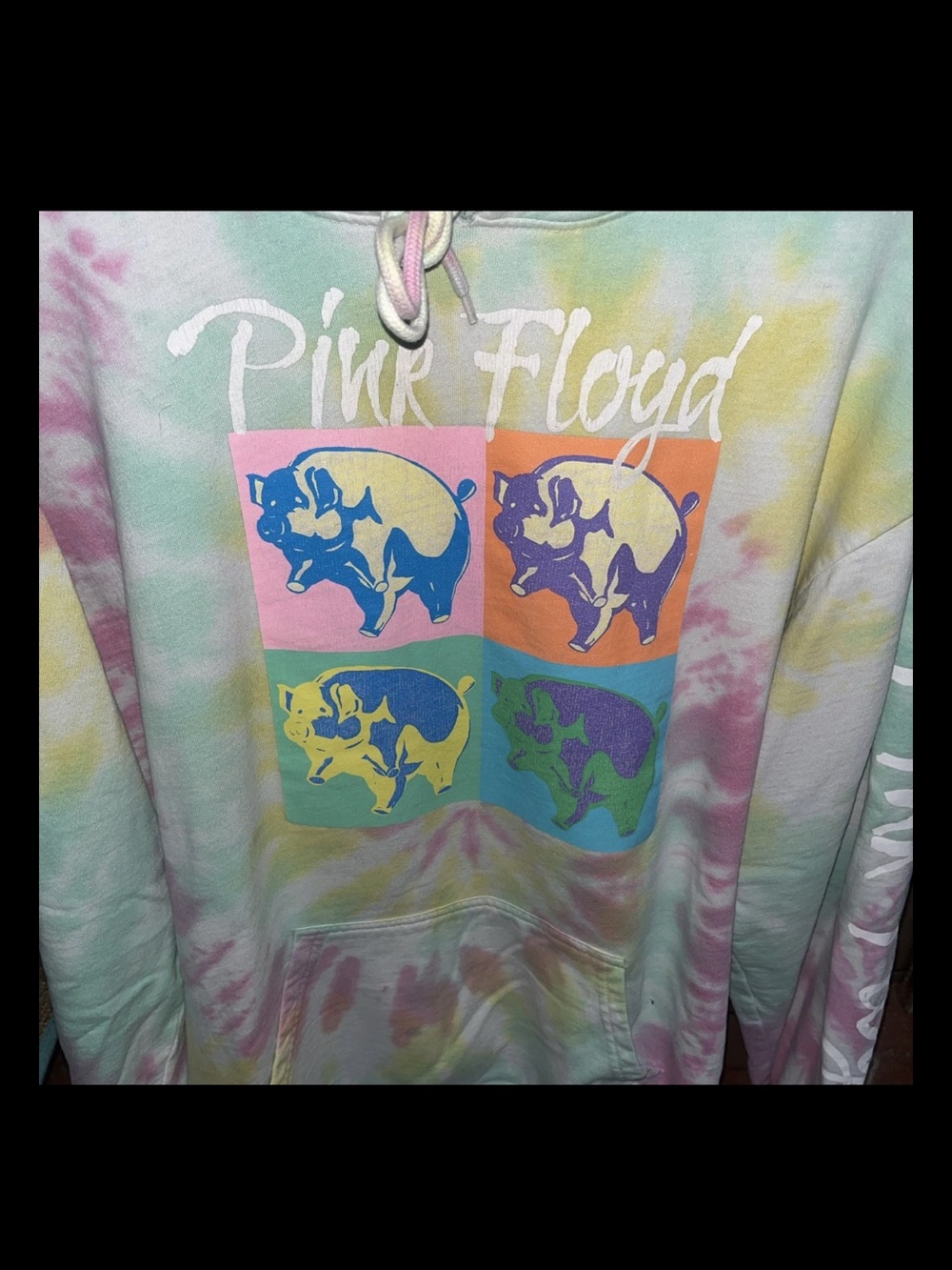 Pink Floyd Tie-Dye Pastel Pig Pop Art Hoodie - Pink, Yellow, Blue, Green, Purple
